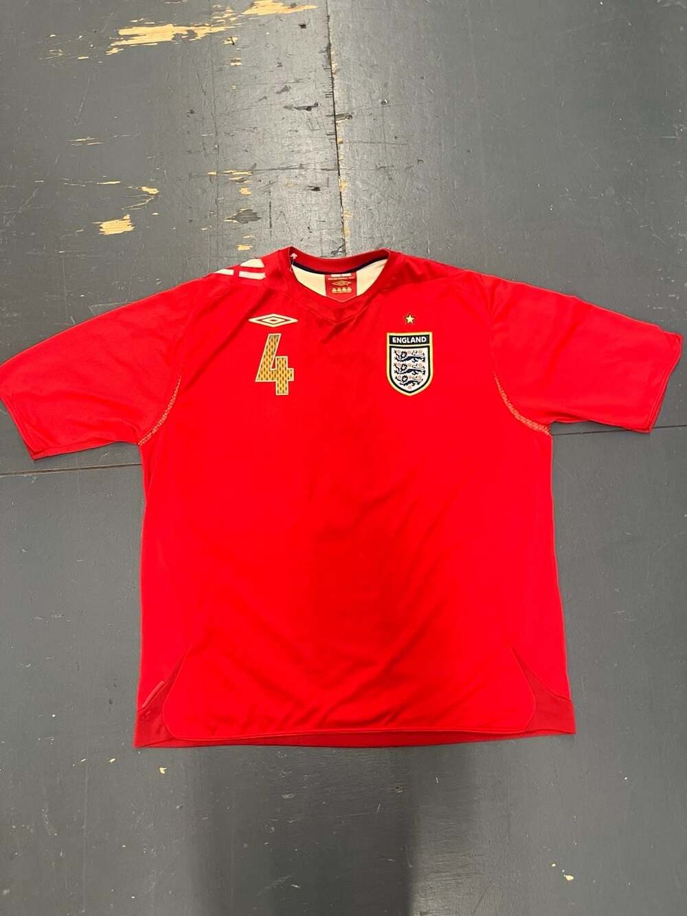 Umbro England 2006-2008 Away Football Jersey #4 Steven Gerrard